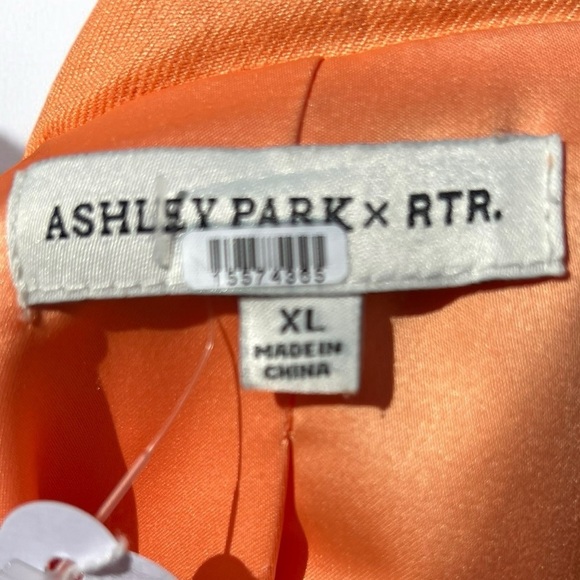 🌻ASHLEY PARK x RTR Orange Long Line Linen Blazer Size XL | $295 Retail - Picture 10 of 12